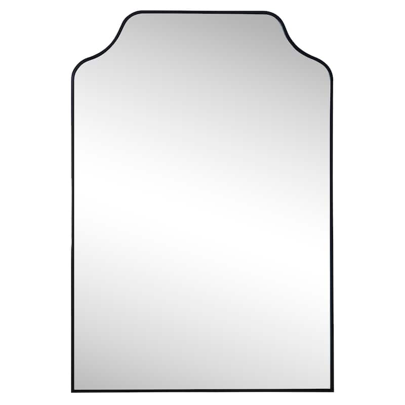 24 in. W x 36 in. H Scalloped-Top Metal Framed Wall Mounted Mirror - 36 H x 24 W x 1.08 D