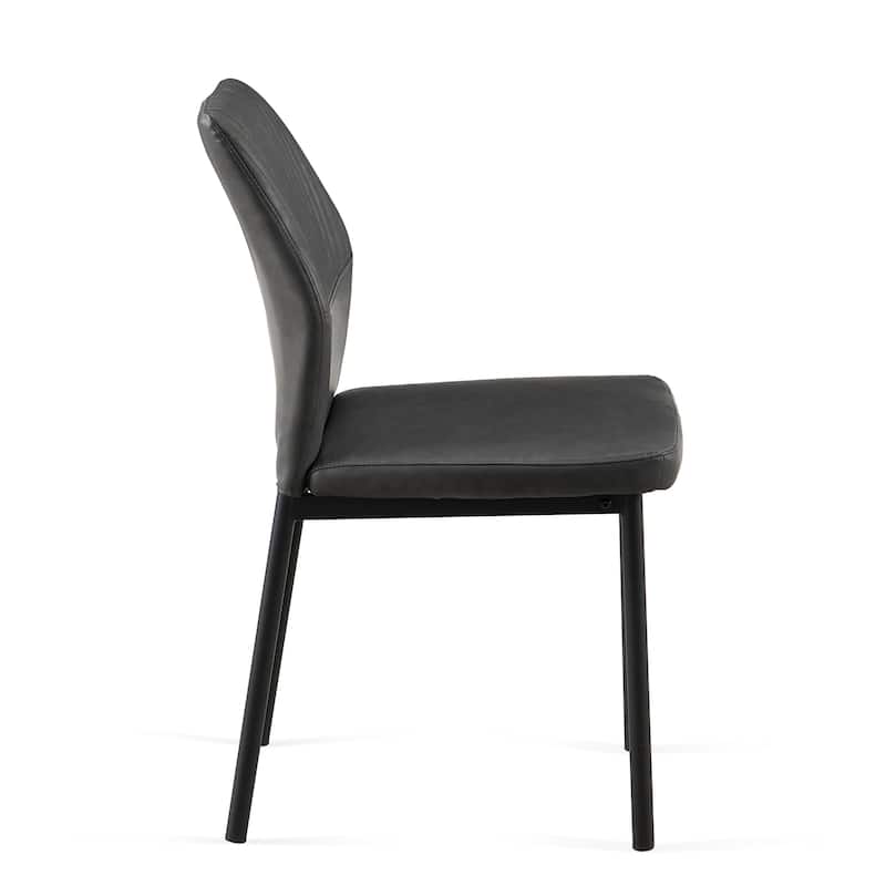 Leather Kitchen Chair Side Chair with Metal Legs, Accent Chair Office Chair Upholstered Chair Meeting Room Chair