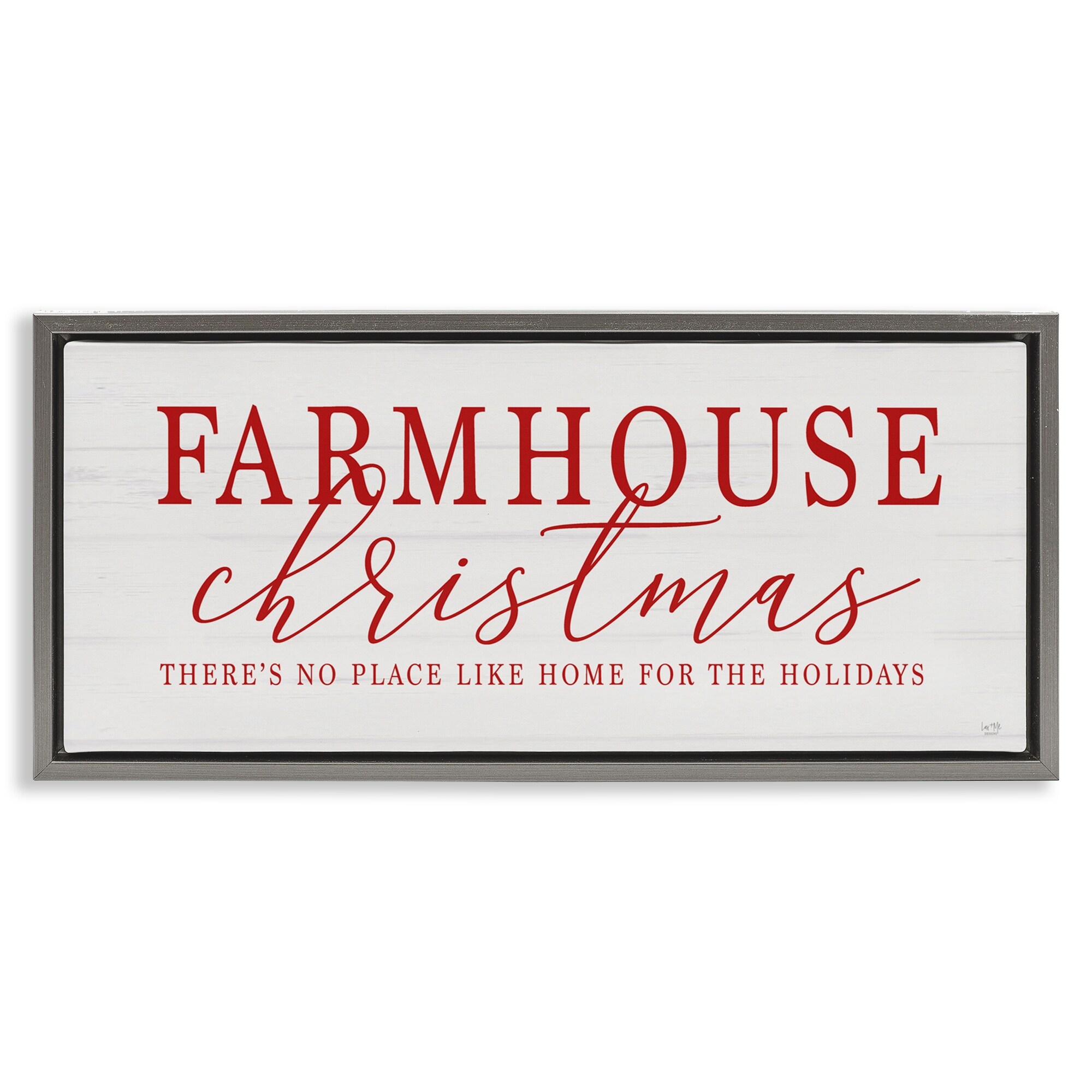 Stupell Farmhouse Christmas No Place Like Home Framed Floater Canvas Wall Art Design By Lux + Me Designs