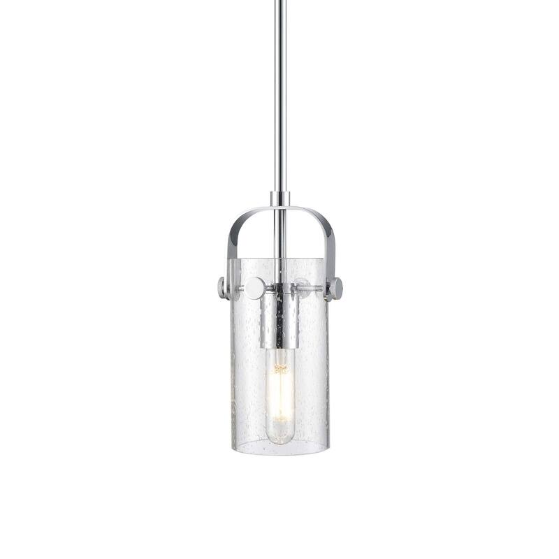 Innovations Lighting 423-1S-10-5 Pilaster II Cylinder Pendant Pilaster - Polished Chrome / Seedy