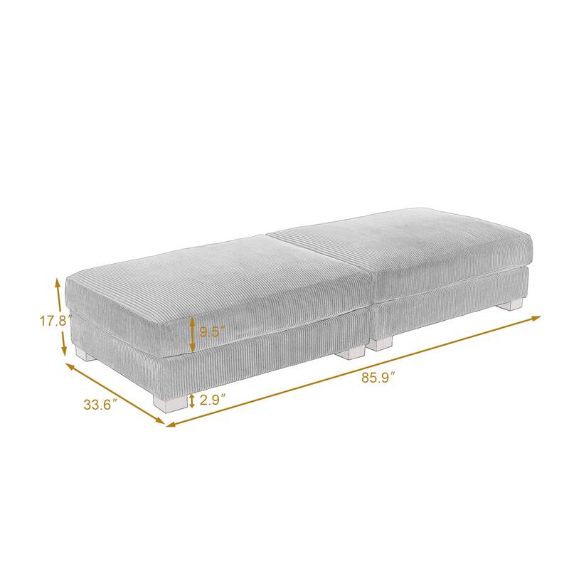Modern Rectangular Ottoman Foot Rest Stool for Couch