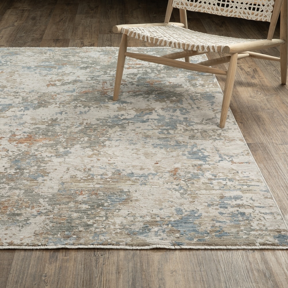 Sienna Distressed Abstract Beige/ Multi Area Rug