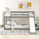preview thumbnail 12 of 17, Twin over Twin Bunk Bed with Convertible Slide and Ladder Grey
