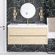 preview thumbnail 53 of 191, Wood Wall-Mounted Bathroom Vanity with Sink and Soft Close Drawers 48" x 20" - Oak Finish - Natural Oak