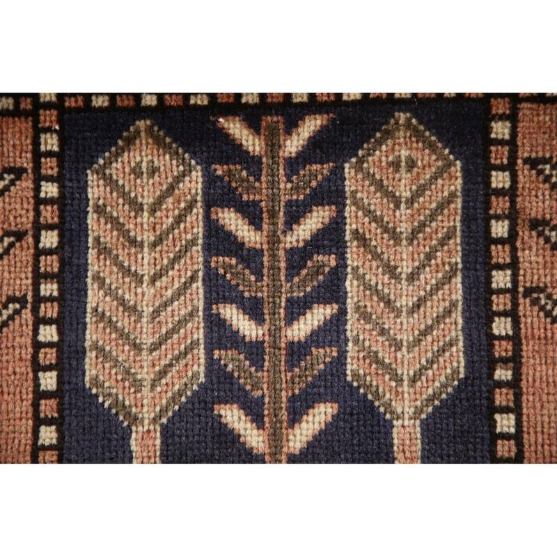 Hand Knotted Oriental 100% Wool Carpet Traditional Geometric Coral Bakhtiari Area Rug - 9' 3'' X 4' 10''