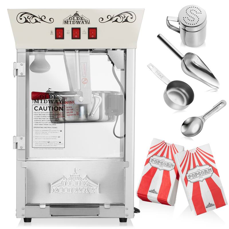 Movie TheaterStyle Countertop Popcorn Machine with 8oz Kettle
