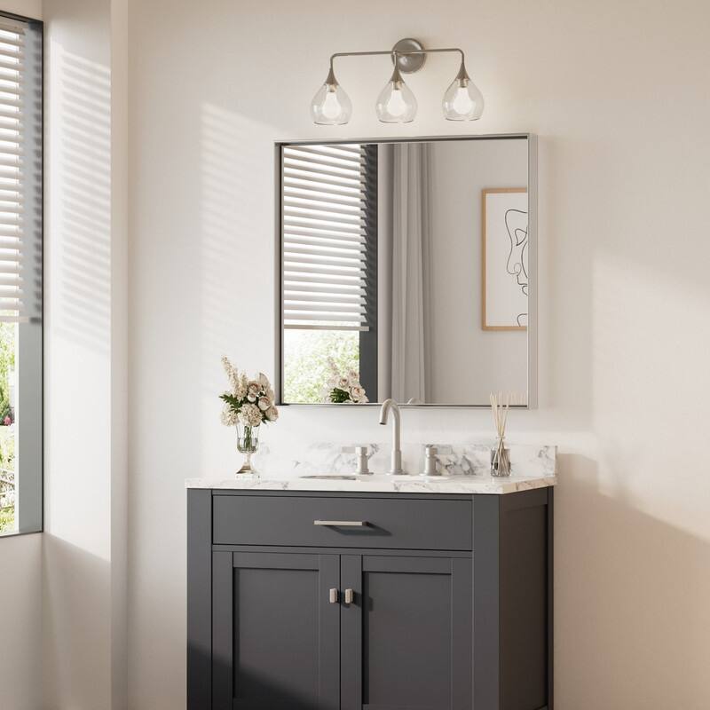 Keonjinn Aluminum Framed Wall Mount Bathroom Vanity Mirror