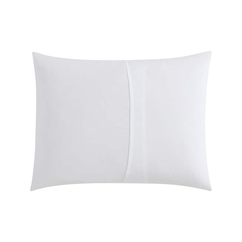 Vera Wang Solid Textured Pleats White Duvet Cover Set