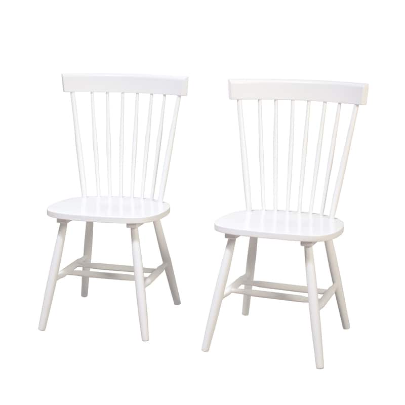 Simple Living Venice Solid Wood Spindle Dining Chairs (Set of 2) - White