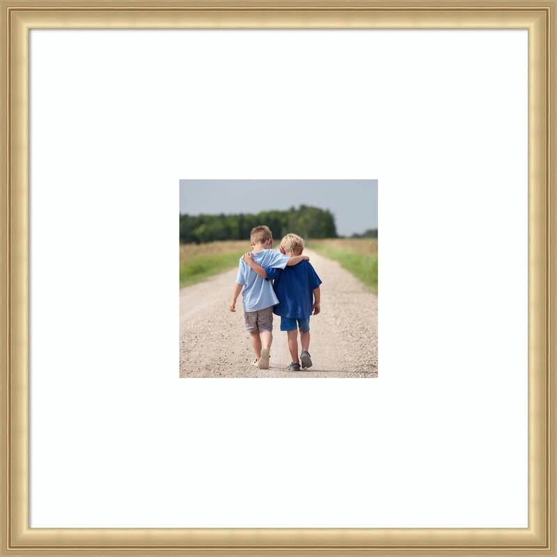 Florence Gold Framed Picture Frame, Photo Frame - 20x20 Matted White 8x8 - Florence Gold