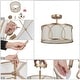 preview thumbnail 6 of 6, Bella Modern Glam 3-light Drum Semi-Flush Mount Lights Off-white Fabric Chandelier - L13.8'' x W13.8'' x H11.8