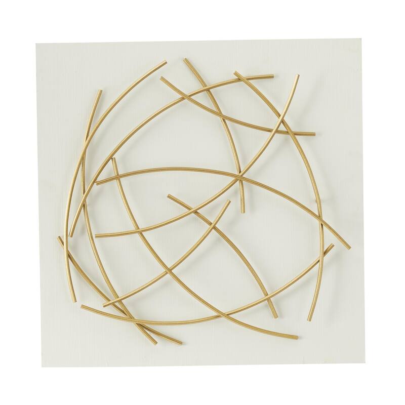 Metal Abstract Overlapping Lines Home Wall Decor with White Backing - White - CosmoLiving by Cosmopolitan - White