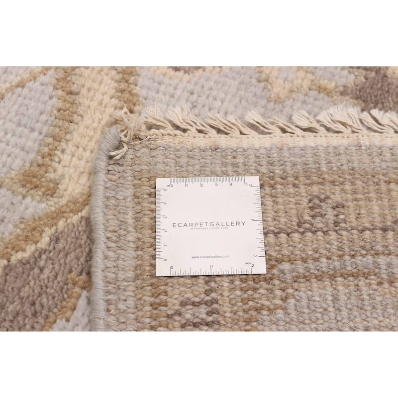 ECARPETGALLERY Hand-knotted Royal Oushak Light Grey Wool Rug - 7'10 x 9'11