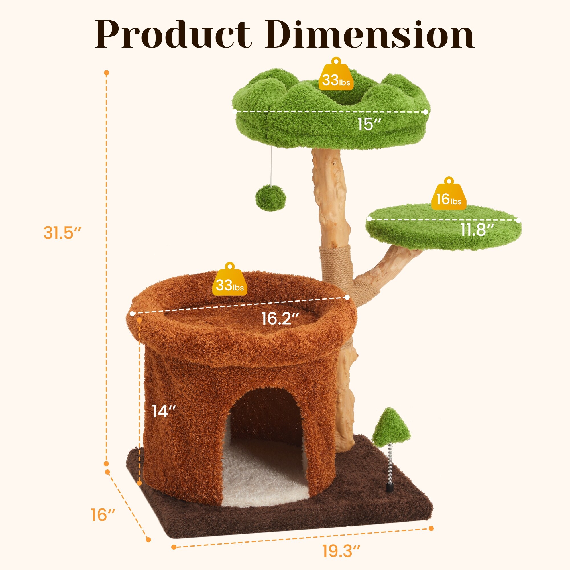 32-Inch Multi-Level Cute Cat Tree - On Sale - Overstock - 42983328