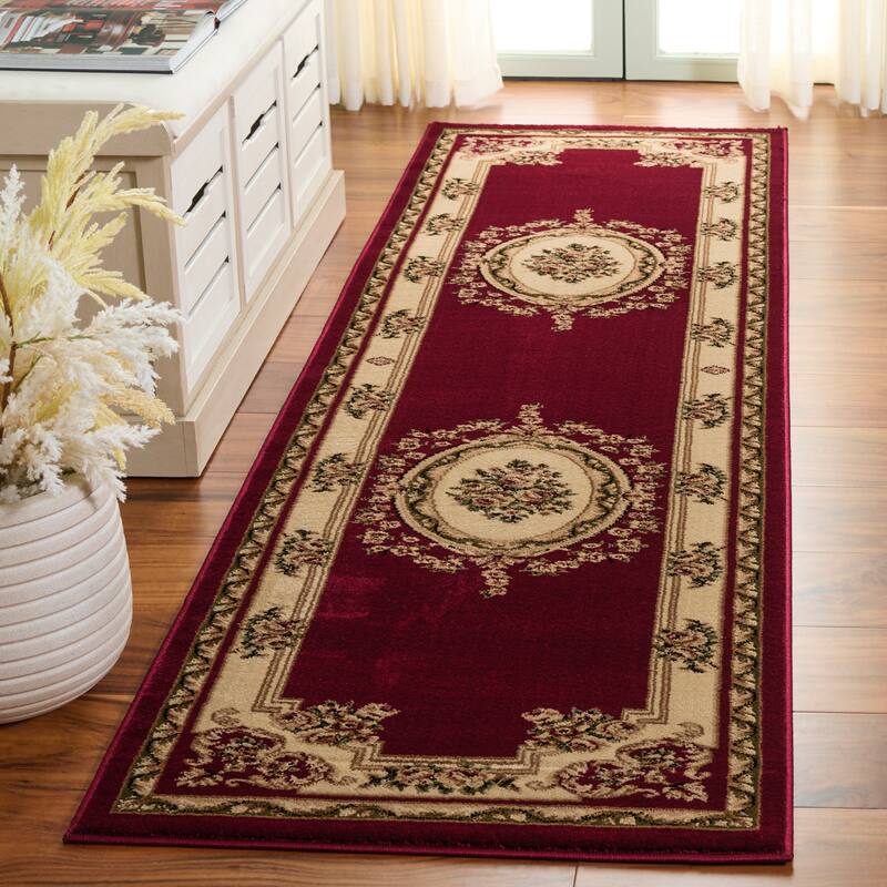 SAFAVIEH, Lyndhurst Utako Traditional European Oriental Rug - 2'3" x 6' Runner - Red/Ivory