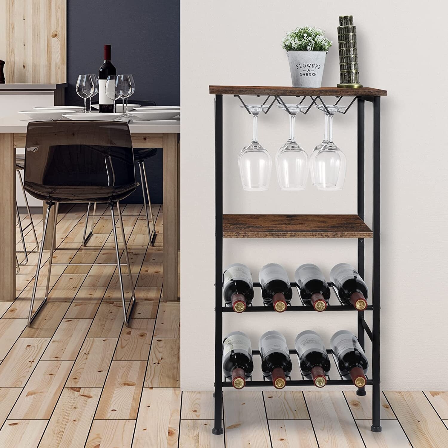 Garden wine on sale rack