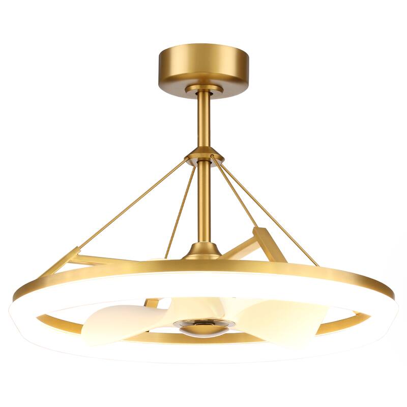 30" Modern Gold 3CCT LED Fandelier Ceiling Fan with Light and Remote