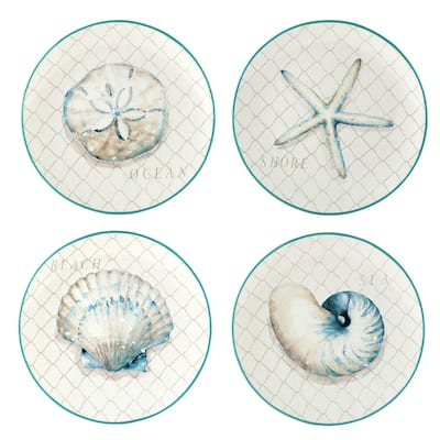 Certified International Ocean View Set of 4 Dinner Plates - 11" Diam x 1"