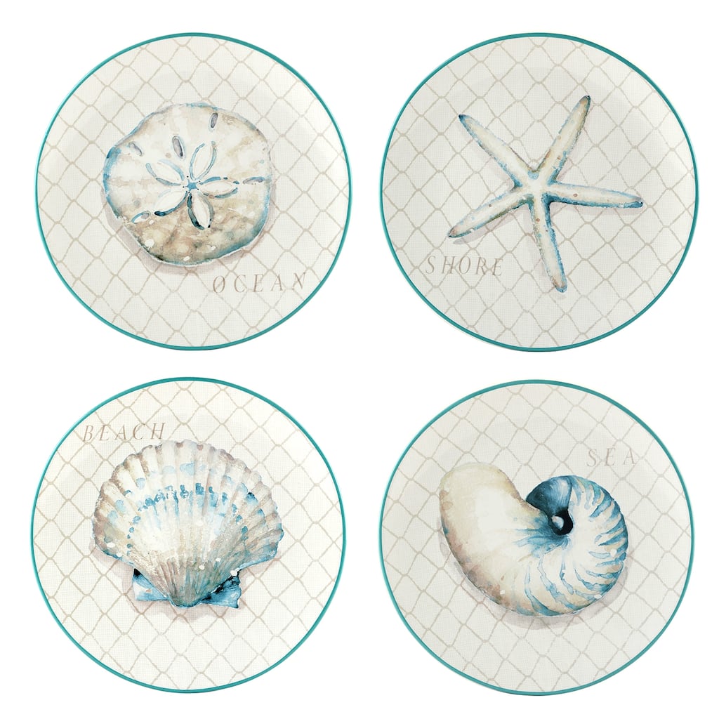 Certified International Ocean View Set of 4 Dinner Plates - 11" Diam x 1"