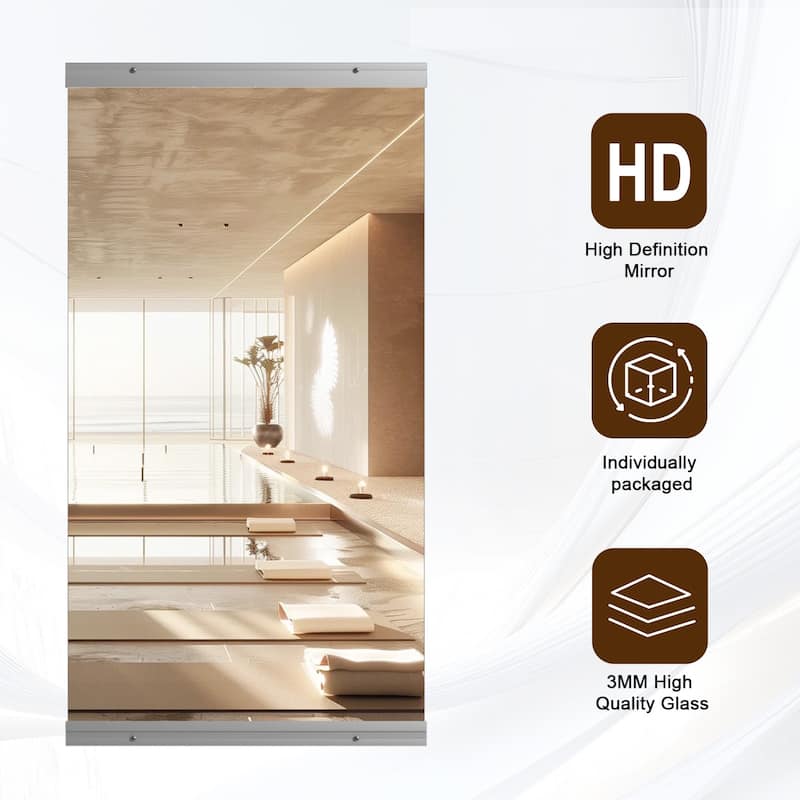 33" x 60" Gym Fitness Mirror Frameless Full Length Mirror,1PCS - 33"x60"