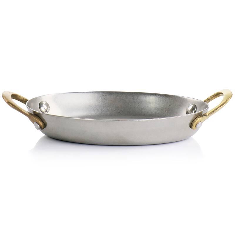 Martha Stewart 6Pc Mini Vintage Oval Au Gratin Pan Set with Brass - Silver