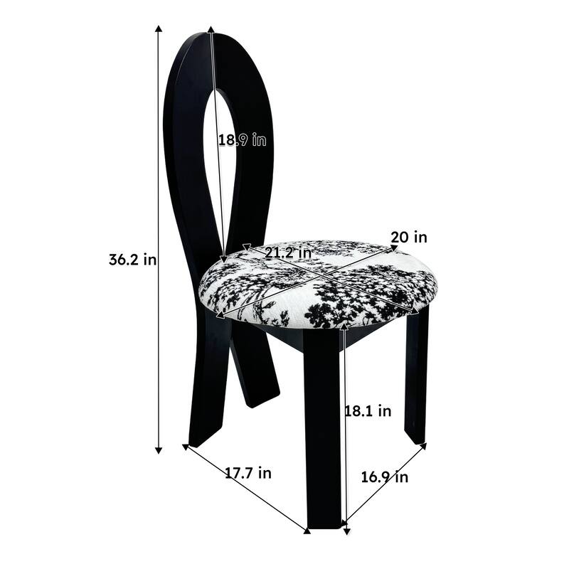 Upholstered Dining Chairs Set of 2, Modern Side Chairs with Round Seats and Backs, Solid Wood Frame Chairs for Home