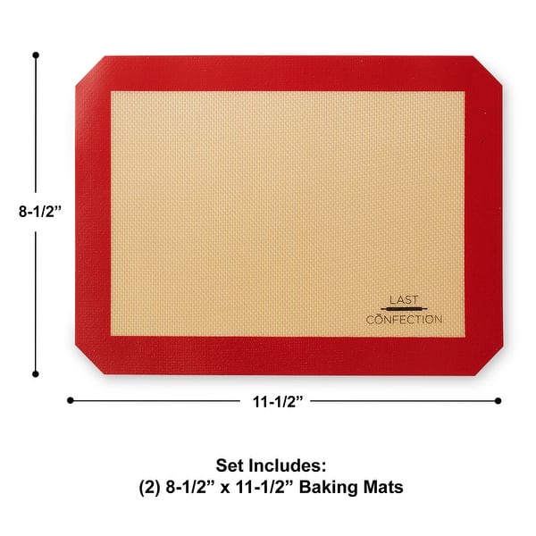 dimension image slide 1 of 2, Silicone Baking Mats NonStick Baking Sheet Liners