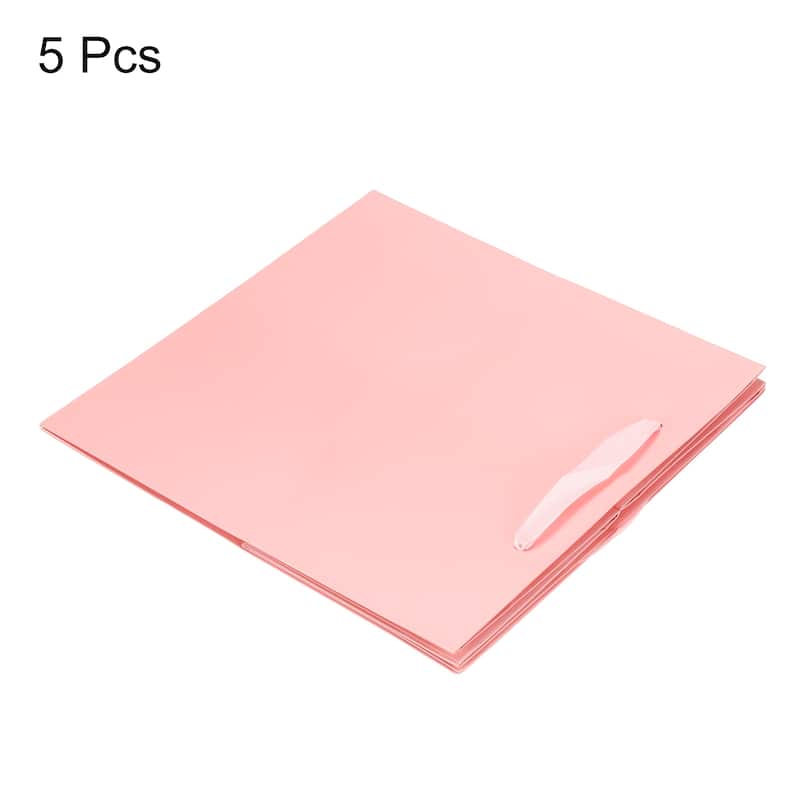 30x30x30cm Paper Bag with Handle, 5 Pack Bouquet Packaging Bag, Pink