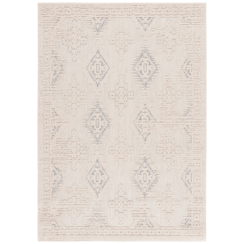 SAFAVIEH Milos Fulguta Indoor/Outdoor Rug - 5' x 7' - Ivory/Grey