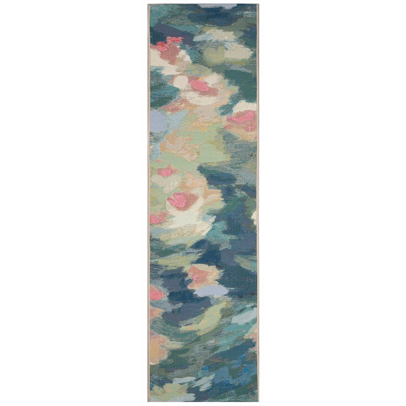 Liora Manne Marina Watercolor Pond Indoor/Outdoor Area Rug