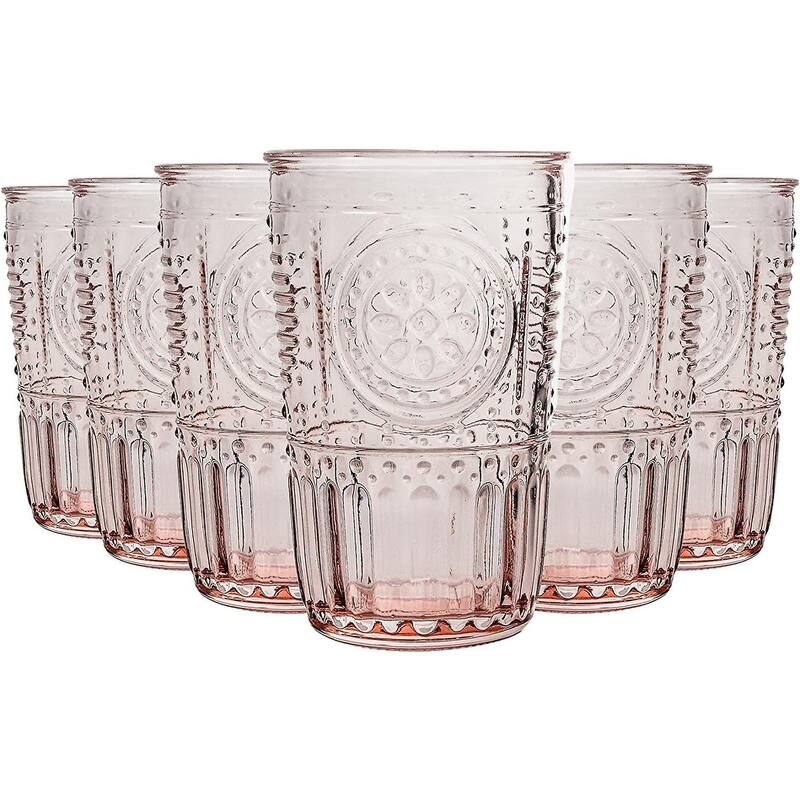 Bormioli Rocco Set of 6 Romantic Glass Victorian Tumblers
