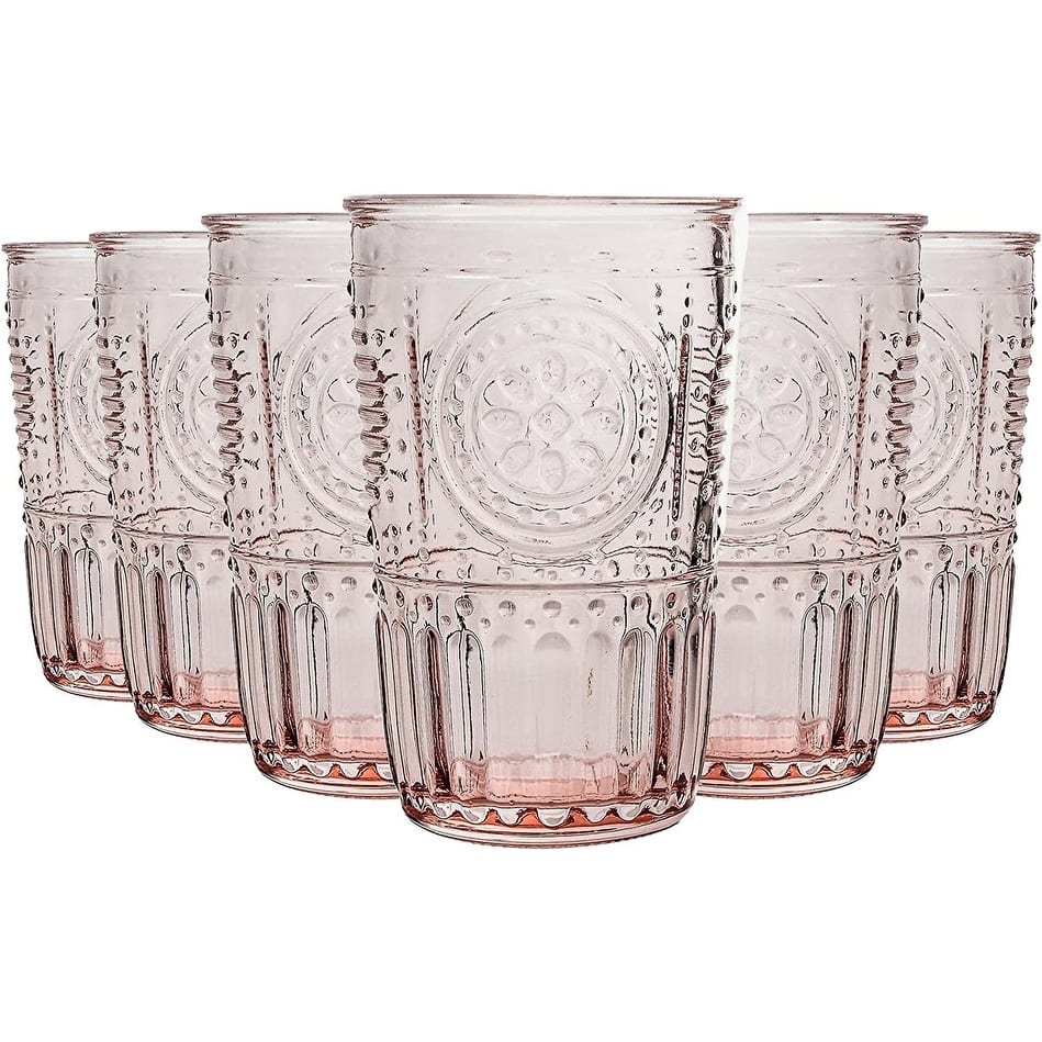 Bormioli Rocco Set of 6 Romantic Glass Victorian Tumblers