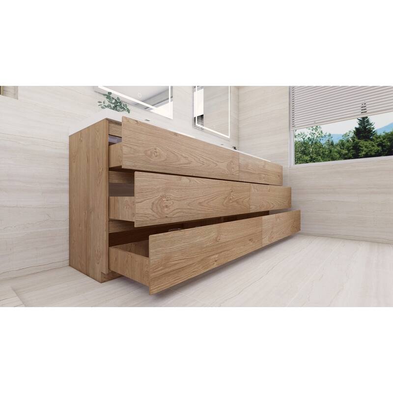 Aron 84'' Freestanding Vanity with Double Reinforced Acrylic Sink
