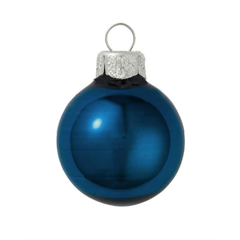 Shiny Finish Glass Christmas Ball Ornaments 7" (180Mm) Midnight Blue