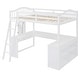 preview thumbnail 33 of 33, Full Wooden Loft Bed with U-shaped Desk,Storage Compartments and Tri-fold Mirror