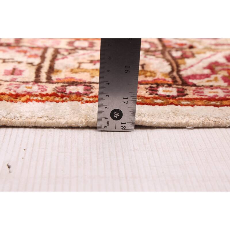 ECARPETGALLERY Hand-knotted Kashmir Cream Viscose Rug - 4'11 x 6'8