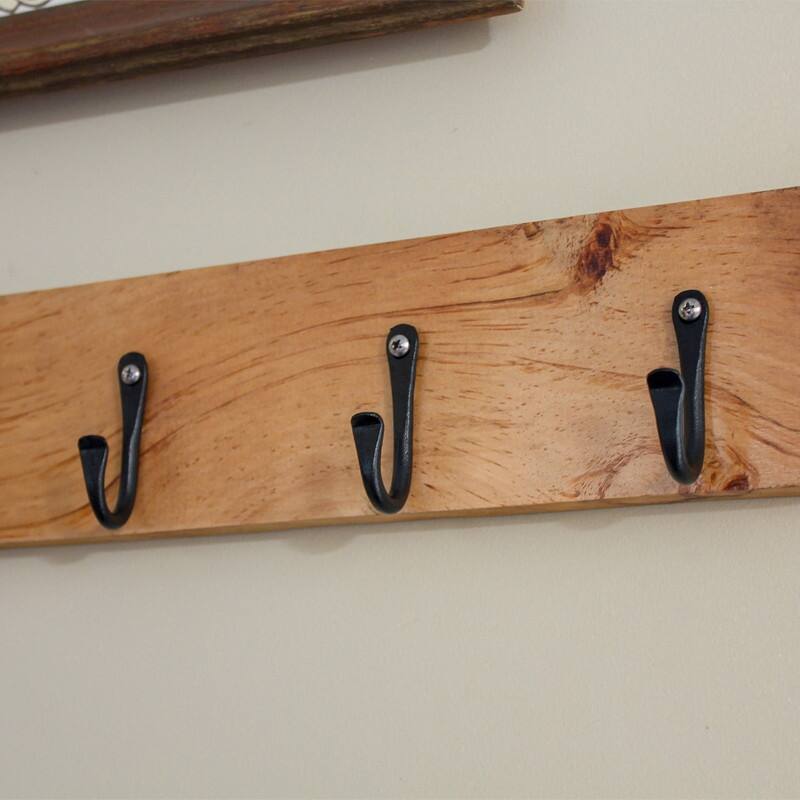 Achla Designs Set of 3 Multi Use J-Hooks, 3 Inch Tall, Black Powder Coat Finish