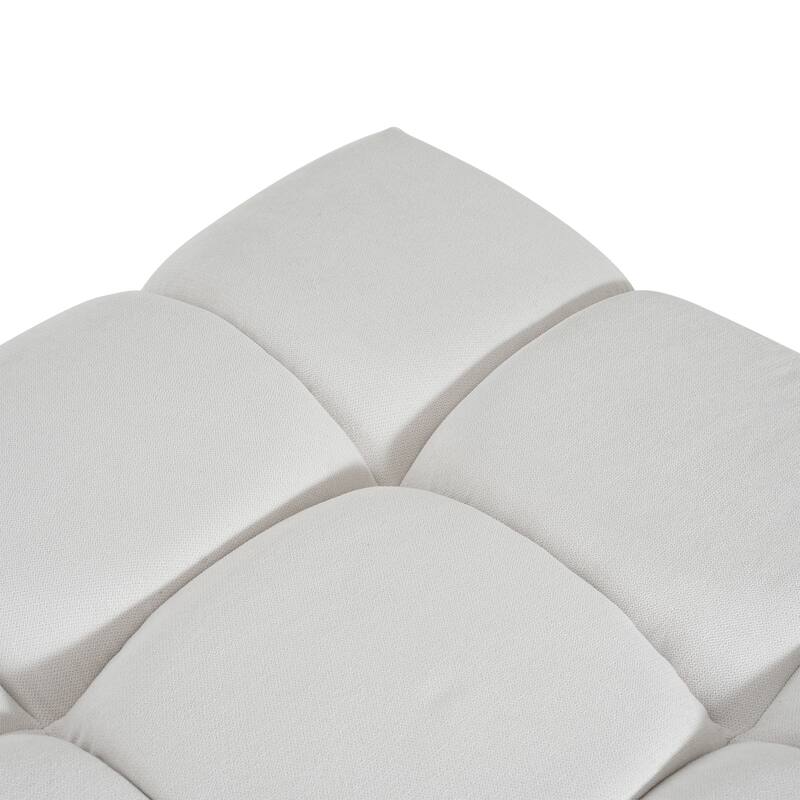 Christopher Knight Home - Biscuit Modern Upholstered Tufted Ottoman with Deep Cushion Design