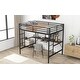 preview thumbnail 4 of 7, Full Size Metal Bed Frame Loft Bed with Desk and Shelf,Guard Rails & Double Ladder,Space-saving