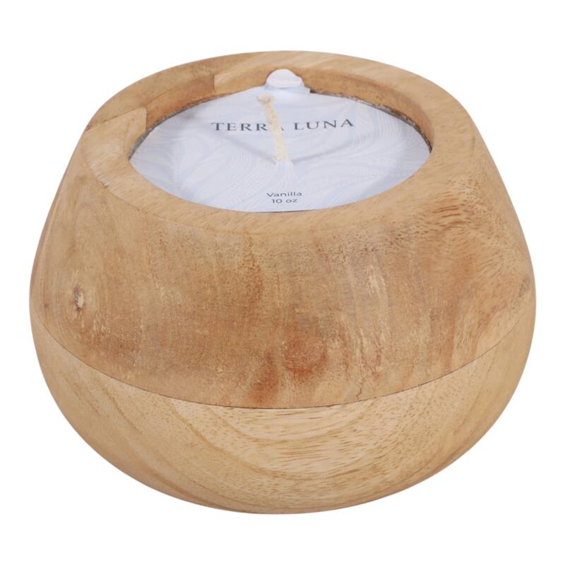 Decorative Vanilla Scented Mango Wood Bowl Candle