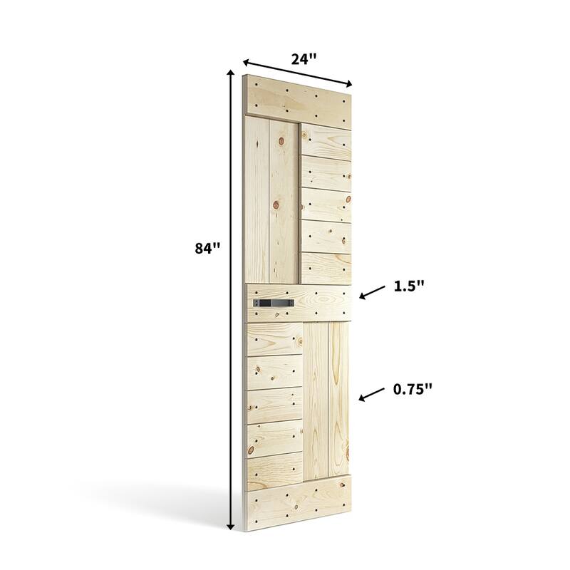 Coast Sequoia 30in./36in./48in./60in./72in. x 84in. Embossing Pine Wood Bi-Fold Barn Door With Sliding Hardware Kit