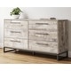 preview thumbnail 50 of 52, Signature Design by Ashley Neilsville Weathered Woodgrain Dresser Whitewash - 6-drawer