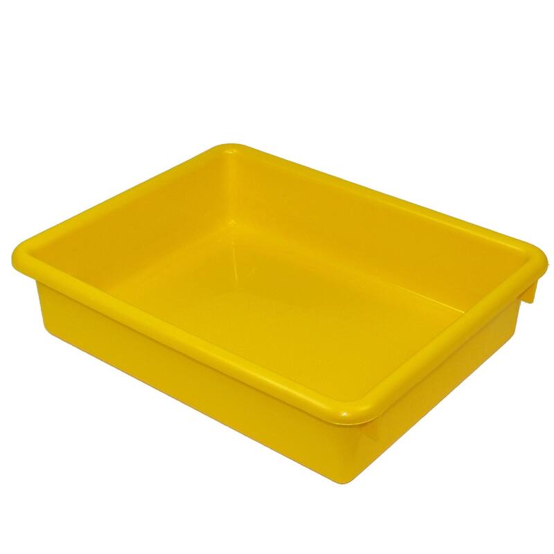 Romanoff Stowaway 3" Letter Tray no Lid, Yellow, Pack of 3