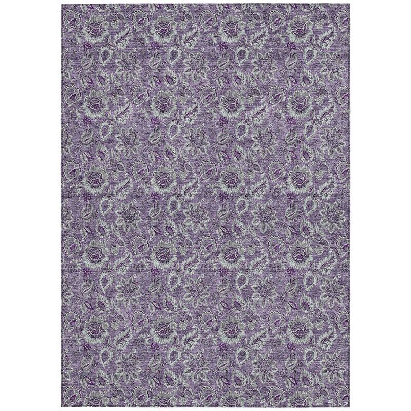 HomeRoots Floral Transitional Rectangle Outdoor Rug