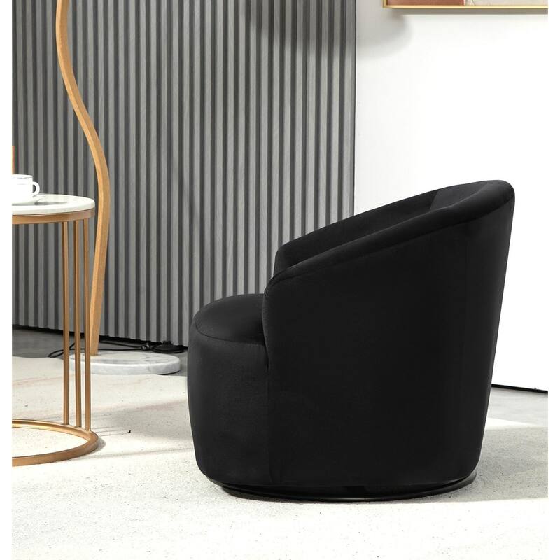 Accent Chair with Barrel-shaped Design and 360 Degree Swivel Feature