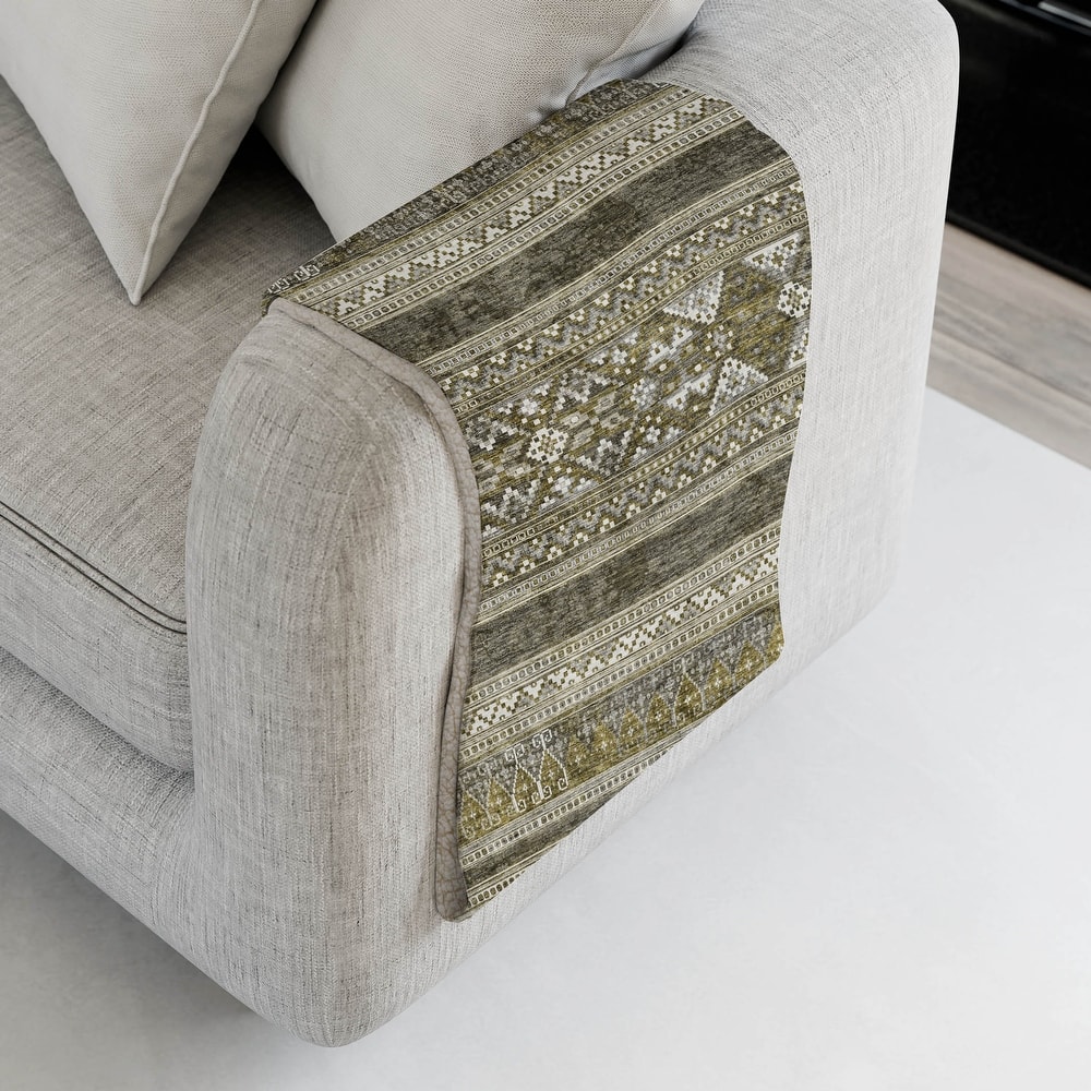 Premium Machine Washable Boho Moroccan Sherpa Throw Blanket