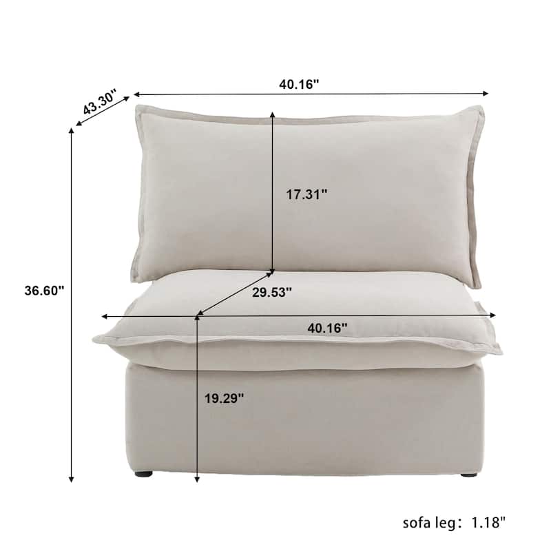 162''W Linen Blend Sectional Sofa with 2 Ottomans U-shaped Sofa Couch