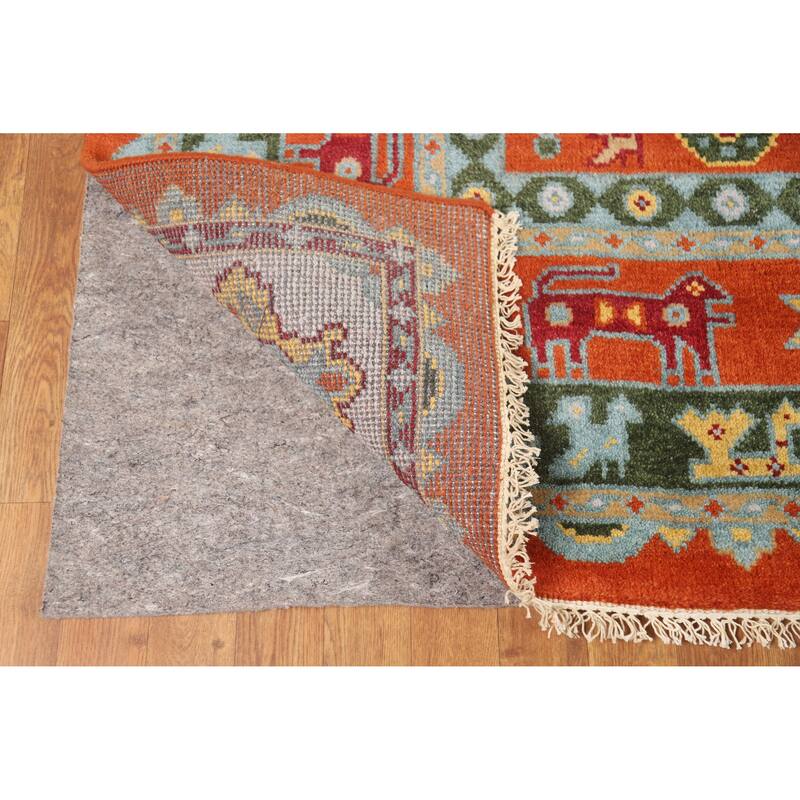Hand Knotted Oriental 100% Wool Carpet Traditional Tribal Oranges & Rust Heriz (serapi) Area Rug - 11' 9'' X 8' 10''