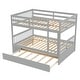 preview thumbnail 6 of 9, Convertible to 2 Full Size Platform Bunk Bed with Ladder Trundle and Safety Rail,Grey N/A