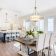 preview thumbnail 9 of 13, Malury Mid-century Modern 4-Light Brass Gold Drum Chandelier Fabric Shaded Foyer Pendant Lights - D17" x H30"